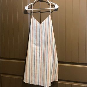 Pink and blue striped dress